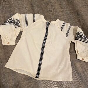 Art Class Cream Embroidered Blouse 3T